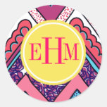 Indie Chevron Round Stickers