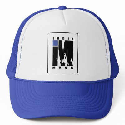 Indie Mack Trucker Hat (blue logo) by MedMan916