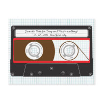 Indie Mixtape (Black/Red) Save the Date Post Card