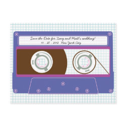 Indie Mixtape (Indigo/Purple) Save the Date postcard