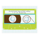 Indie Mixtape (Lime/Sky) Save the Date postcards