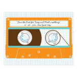Indie Mixtape (Orange/Sky) Save the Date postcards