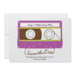 Indie Mixtape Wedding (Purple/Lime) Save the Date Personalized Invitation