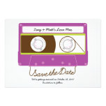 Indie Mixtape Wedding (Purple/Lime) Save the Date invitations