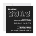Indie style drawn on black graduation announcement invitation