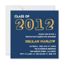 Indie style drawn on navy graduation announcement invitation