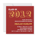 Indie style drawn on red graduation announcement invitation