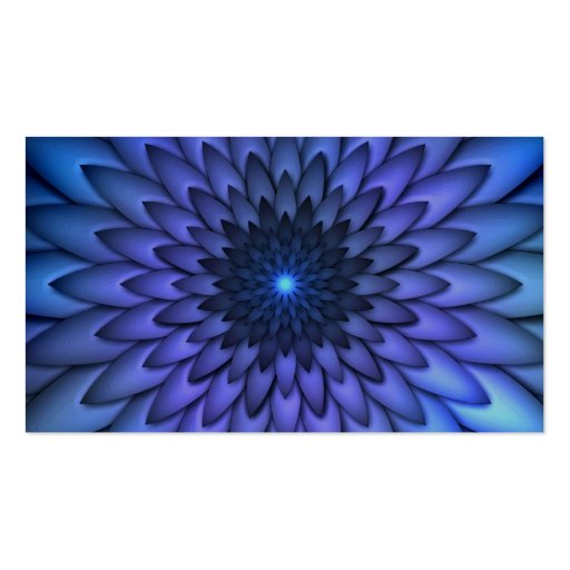 Indigo and Purple Abstract Flower Art Business Cards (back side)
