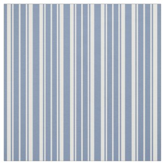 Indigo Blue and White Ticking Striped Fabric
