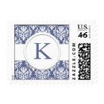 Indigo Blue Monogram Wedding Stamp