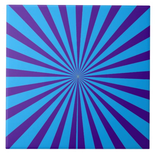 Indigo Blue Purple Starburst Sun Rays Tunnel View Tile Zazzle