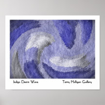 Indigo Denim Wave Print