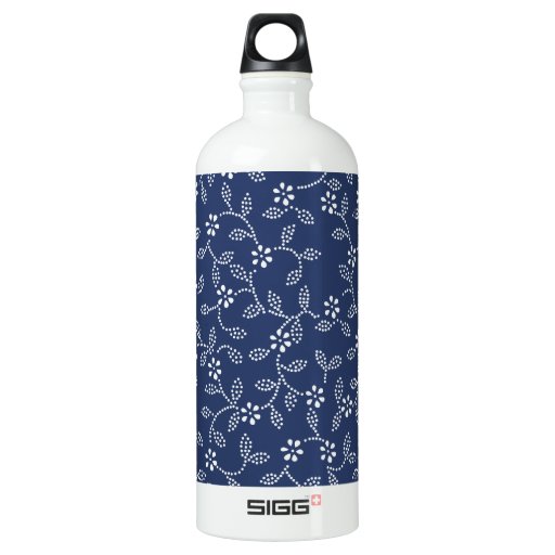 indigo dye pattern aluminum water bottle zazzle indigo dye pattern aluminum water bottle zazzle