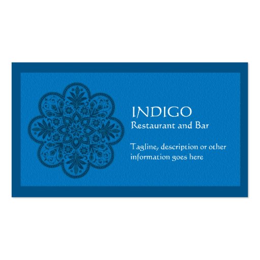 Indigo Ornament Business Card Template (front side)
