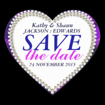 Indigo Pink Modern Save the Date Wedding Stickers stickers