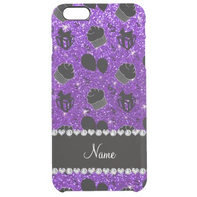 Indigo purple glitter cupcakes balloons presents clear iPhone 6 plus case