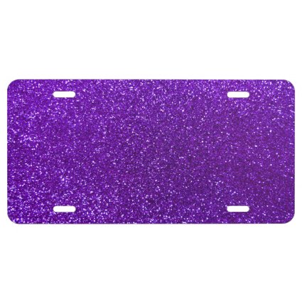 Indigo purple glitter license plate