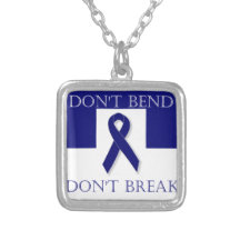 Indigo Ribbon- Don't Bend. Don't Break. DBI. Personalized Necklace