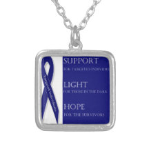 Indigo Ribbon. -Support, Light, Hope. -DBI Necklaces