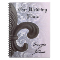 indigo/rose "iron fleur de lis"  PLANNING NOTEBOOK