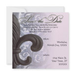 indigo/rose "iron fleur de lis" Save The Date Custom Announcement