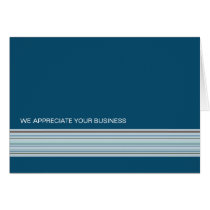 Indigo Stripes Business Thank You Card