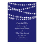 Indigo Twinkle Lights Save the Date Custom Announcements