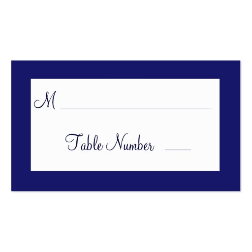 Indigo Twinkle Lights Wedding Place Cards Business Cards (front side)