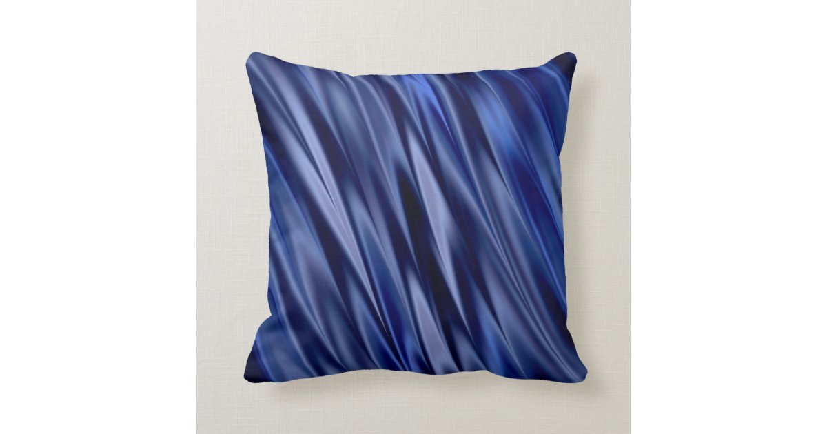 Indigo & violet blue satin style stripes throw pillow Zazzle