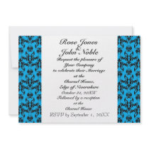 Indigo White (Cyan) Wedding Invitation