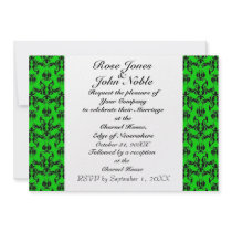 Indigo White (Lime) Wedding Invitation