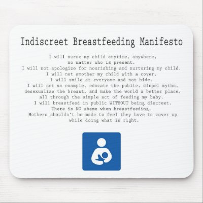 Indiscreet Breastfeeding Manifesto Mouse Mats by tbarcequine