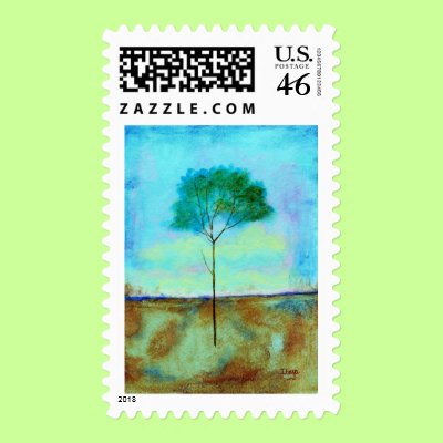 Individual Medium Postage Stamps From Painting by Itayasdesigns