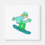Individuo de la snowboard imán de frigorifico