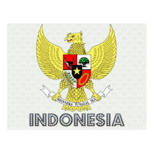 Indonesia Coat of Arms Postcard