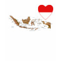 Indonesia Flag Heart and Map T-Shirt