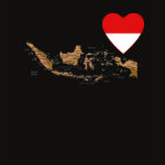 Indonesia Flag Heart Map Fitted AA T-Shirt