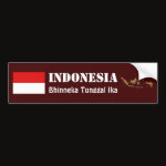Indonesia Flag Map Text Bumper Sticker