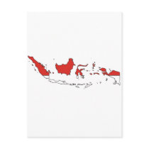 Indonesia flag map postcards