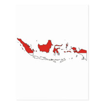 Indonesia flag map postcard