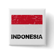 Indonesia Vintage Flag Pinback Buttons