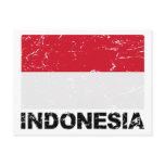 Indonesia Vintage Flag Post Cards