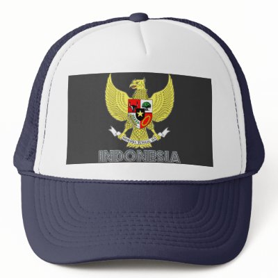 Indonesian Emblem Trucker Hat by FlagStore