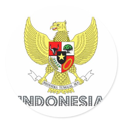 Indonesian Emblem Round Stickers by FlagStore
