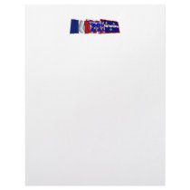 Indre, Centre & France flags Letterhead Template