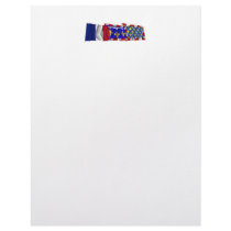 Indre-et-Loire, Centre & France flags Custom Letterhead
