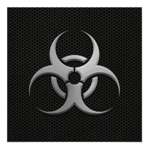 Industrial Bio Hazard Symbol with Steel Effect Personalized Announcements