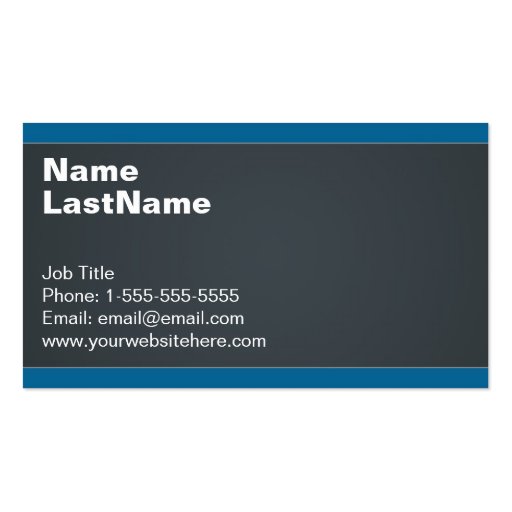 Industrial Grey & Blue Professional Business Cards (back side)