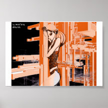 industrial orange print