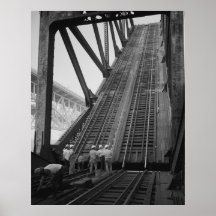 Industrial Photo - Railroad Bridge Workers Print